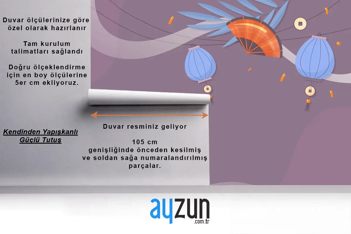 Düz Sonbahar Ortası Festivali Çocuk Odası Duvar Kağıdı 