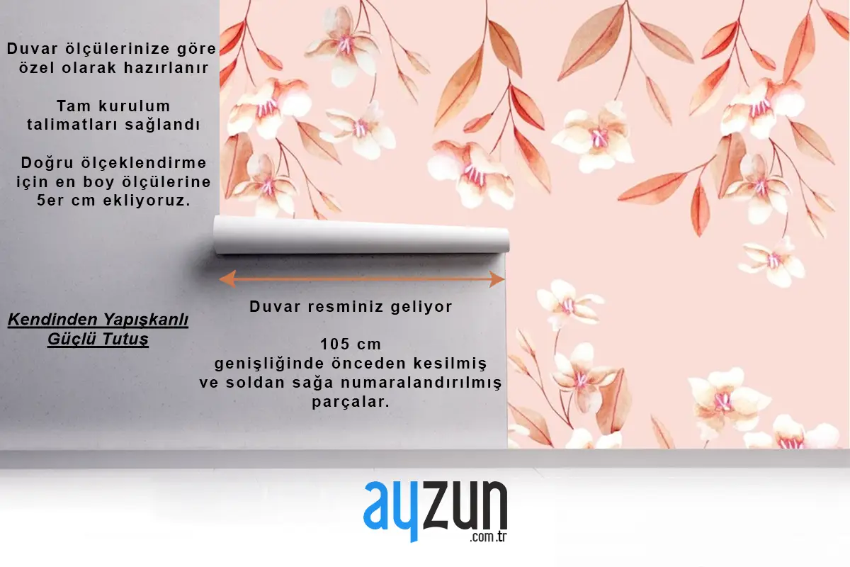 Yumuşak Renklerle Çiçekli Arka Plan Duvar Kağıdı