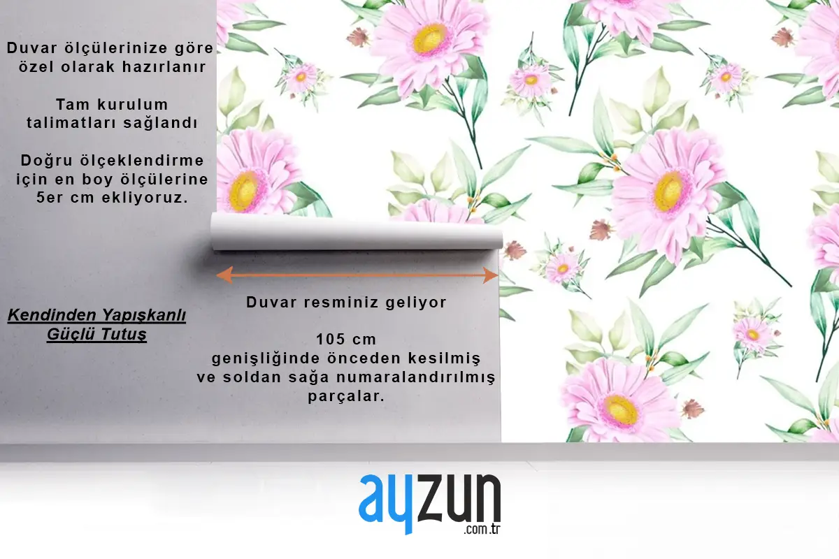 Çiçek Dikişsiz Desen Çiçek Açan Duvar Kağıdı