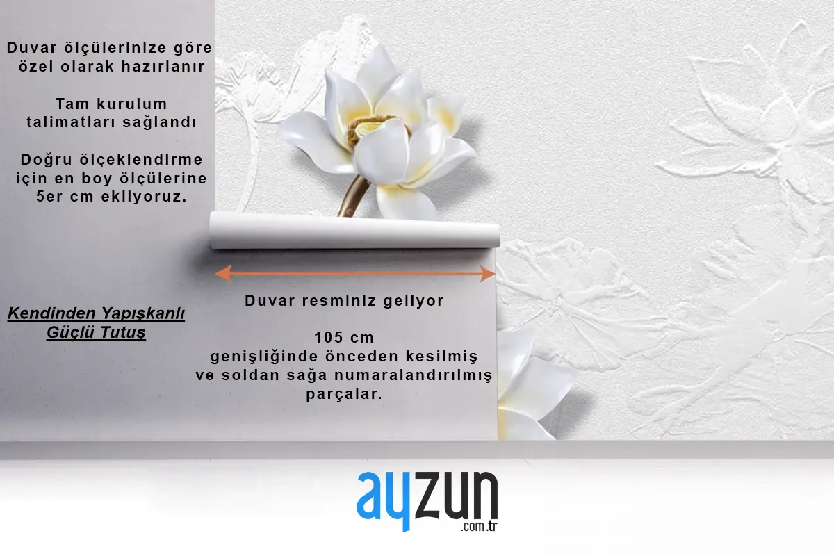 Çiçek Dekorasyon Tasarımı Güzel Yatak Odası Duvar Kağıdı