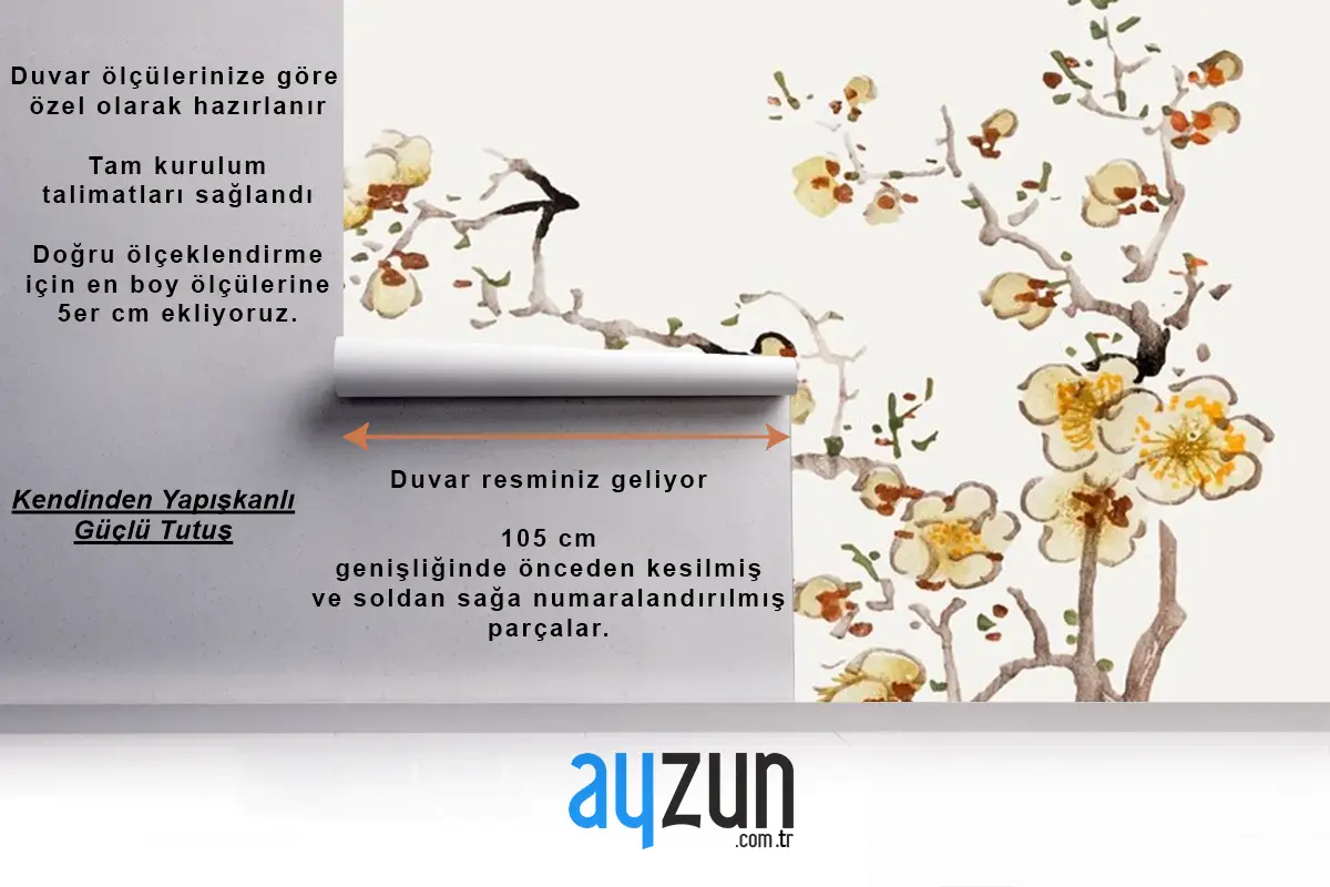 Çiçek Botanik Sanat Baskı Duvar Kağıdı