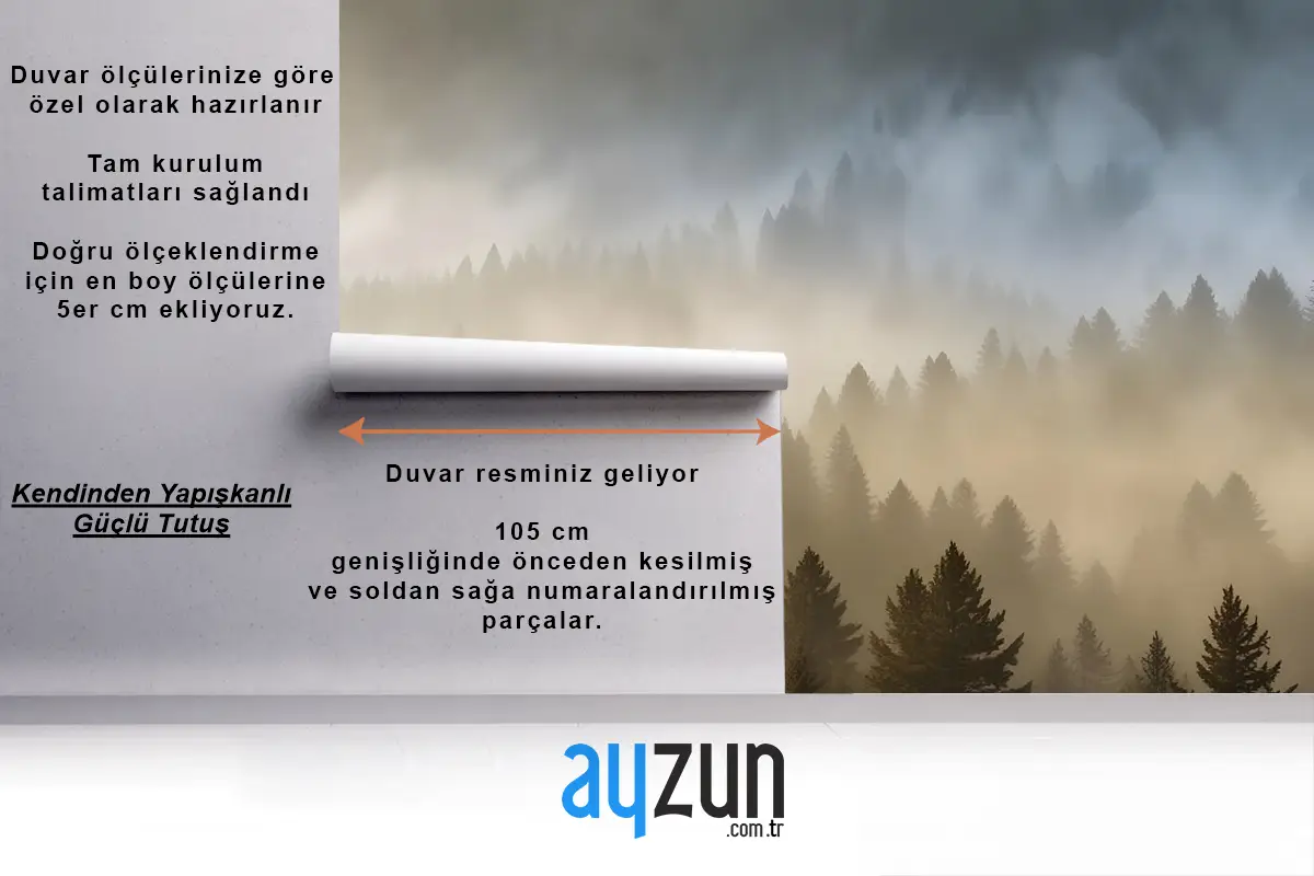 Sisli Çam Ormanı Manzara Duvar Kağıdı 