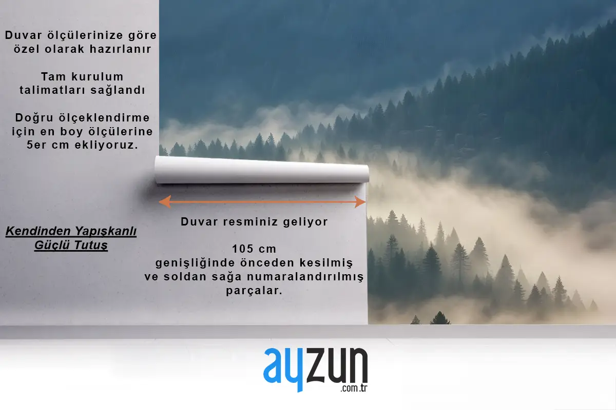 Sisli Çam Ormanı Manzara Duvar Kağıdı 