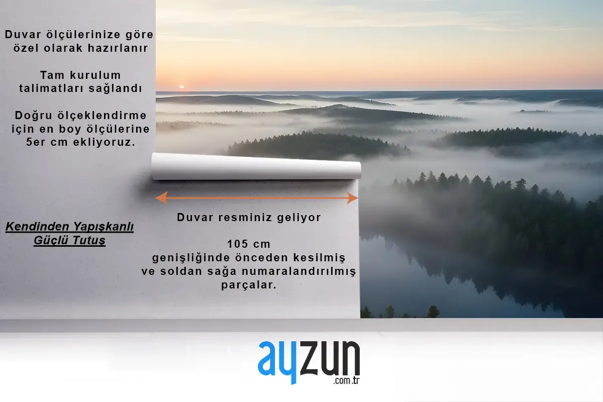 Sisli Nehir Ormanı Manzara Duvar Kağıdı 