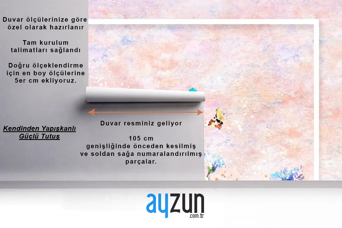 Pastel Resim Çerçevesi Çerçeve Duvar Kağıdı 