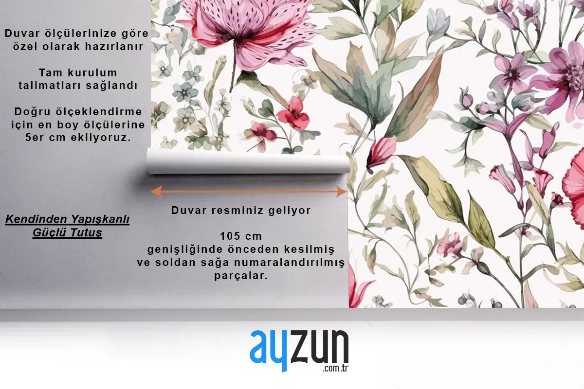 Yaprakları Ile Renkli Çiçek Arka Plan Duvar Kağıdı