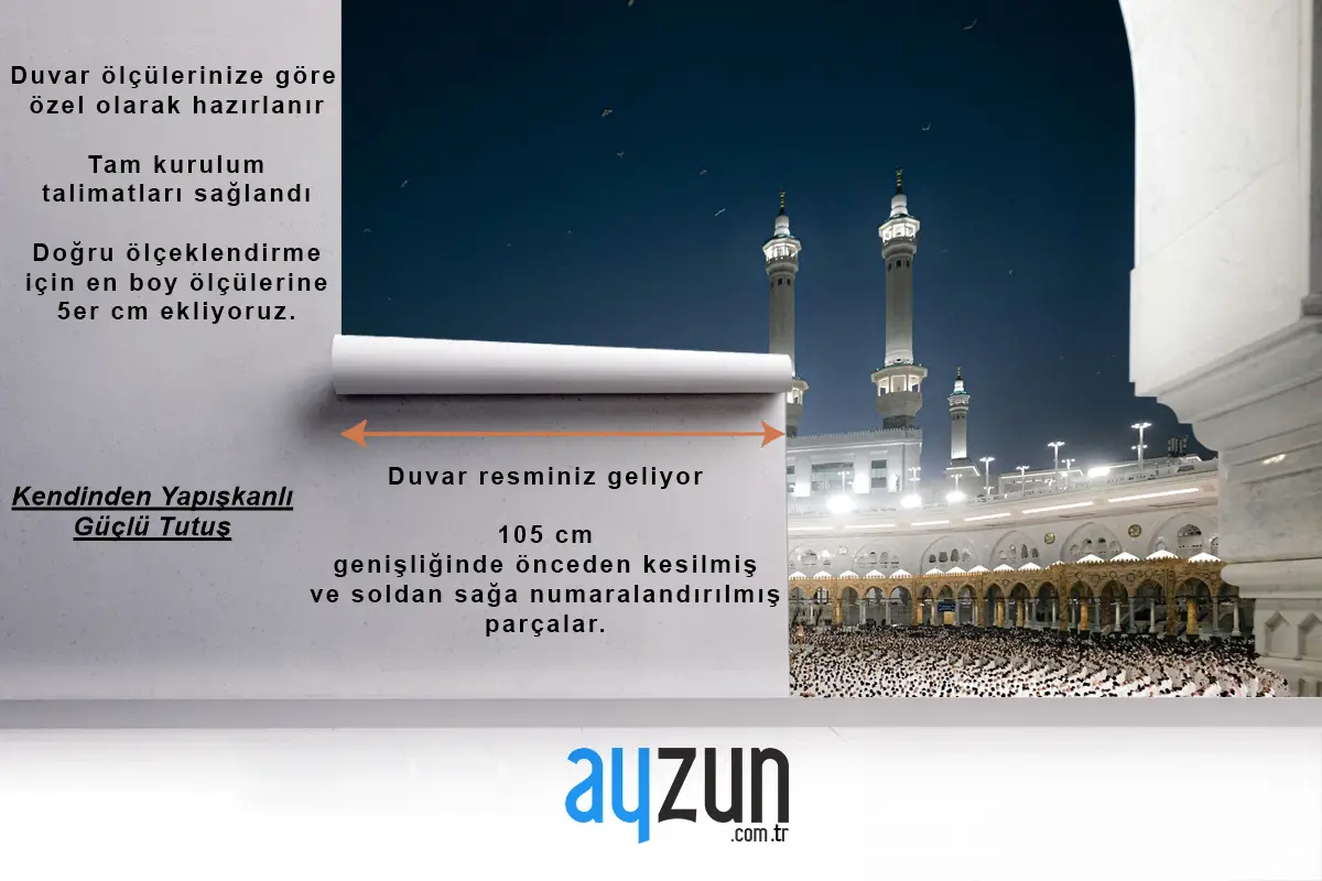 Gece Manzaralı 3D Kabe Duvar Kağıdı