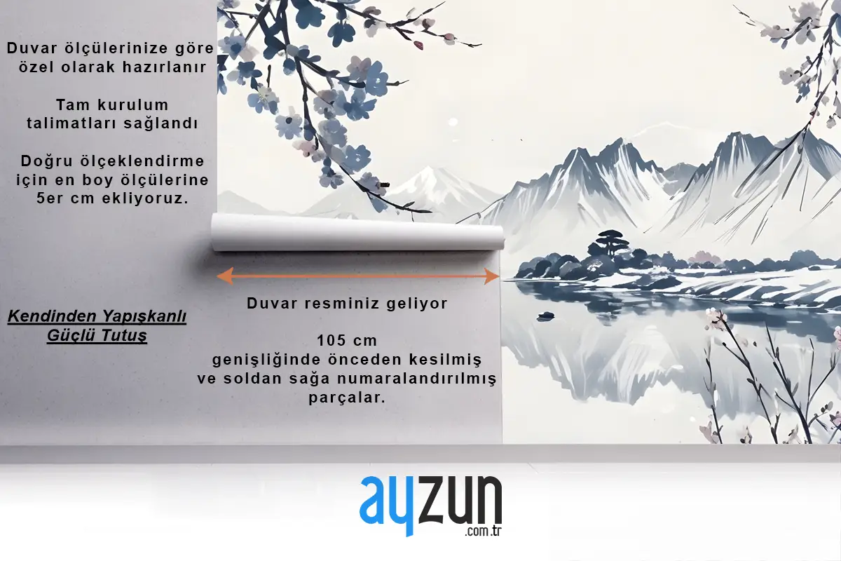 Geleneksel Çin Söğüt Ve Dağ Mürekkebi Banyo Duvar Kağıdı