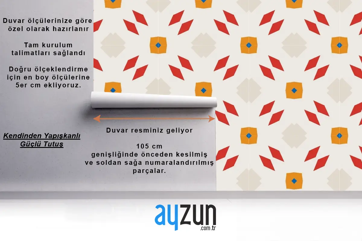 Geometrik Şekil Soyut Mutfak Duvar Kağıdı 