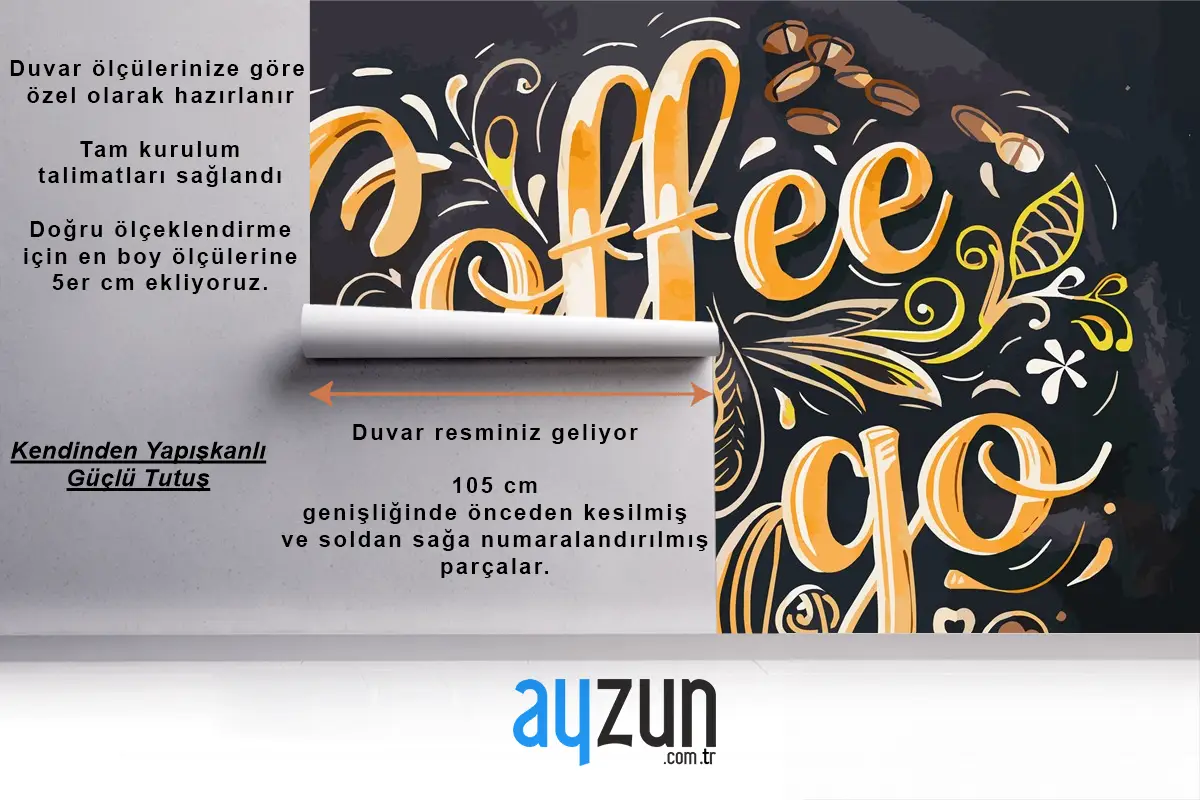 Girdaplar Ve Uyumlu Fincan Tasarımı Cafe Duvar Kağıdı