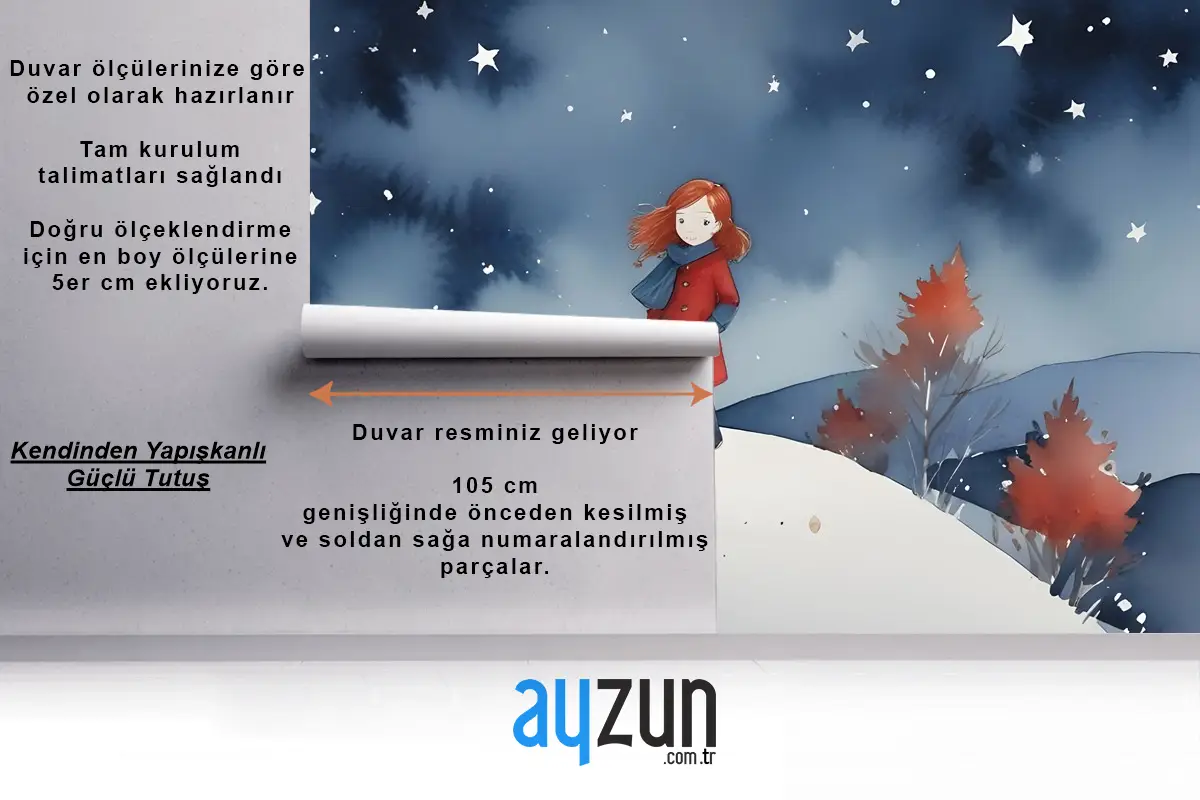 Aydaki Kızlar Çocuk Odası Duvar Kağıdı