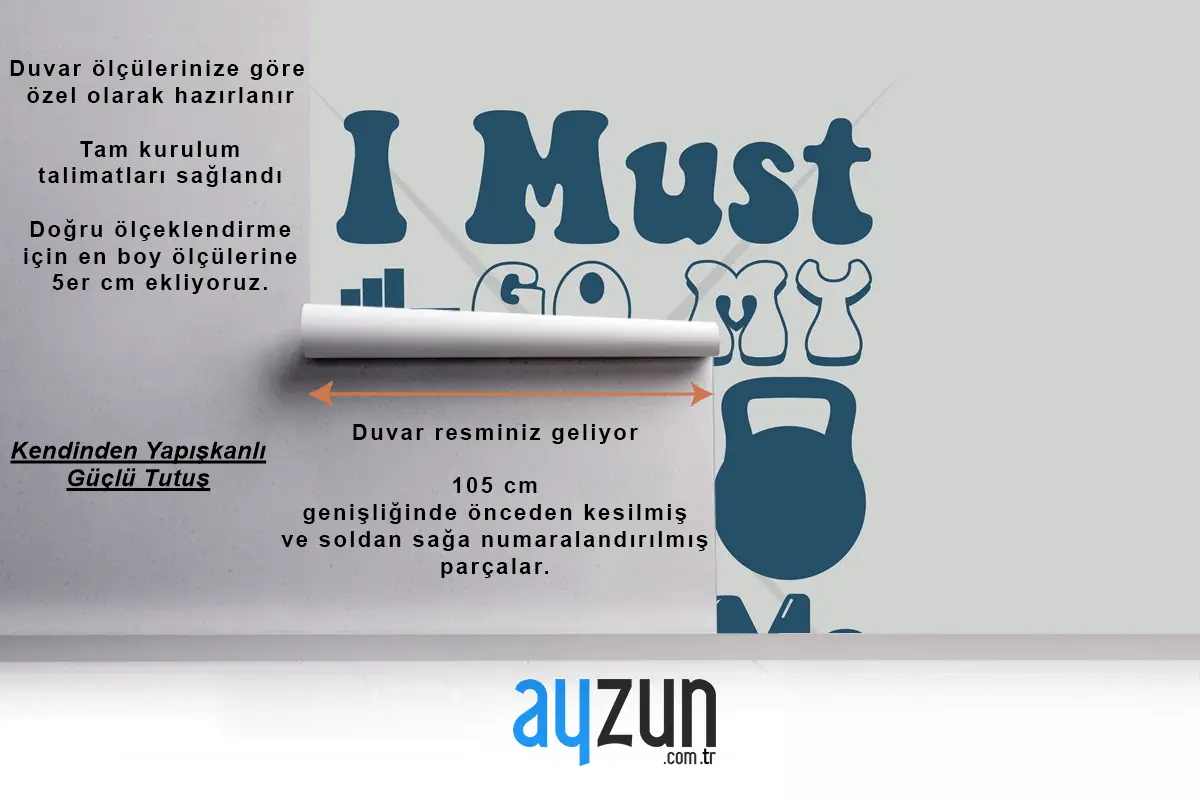 Gitmeliyim Spor Salonumun Bana İhtiyacı Var Yazılı Duvar Kağıdı