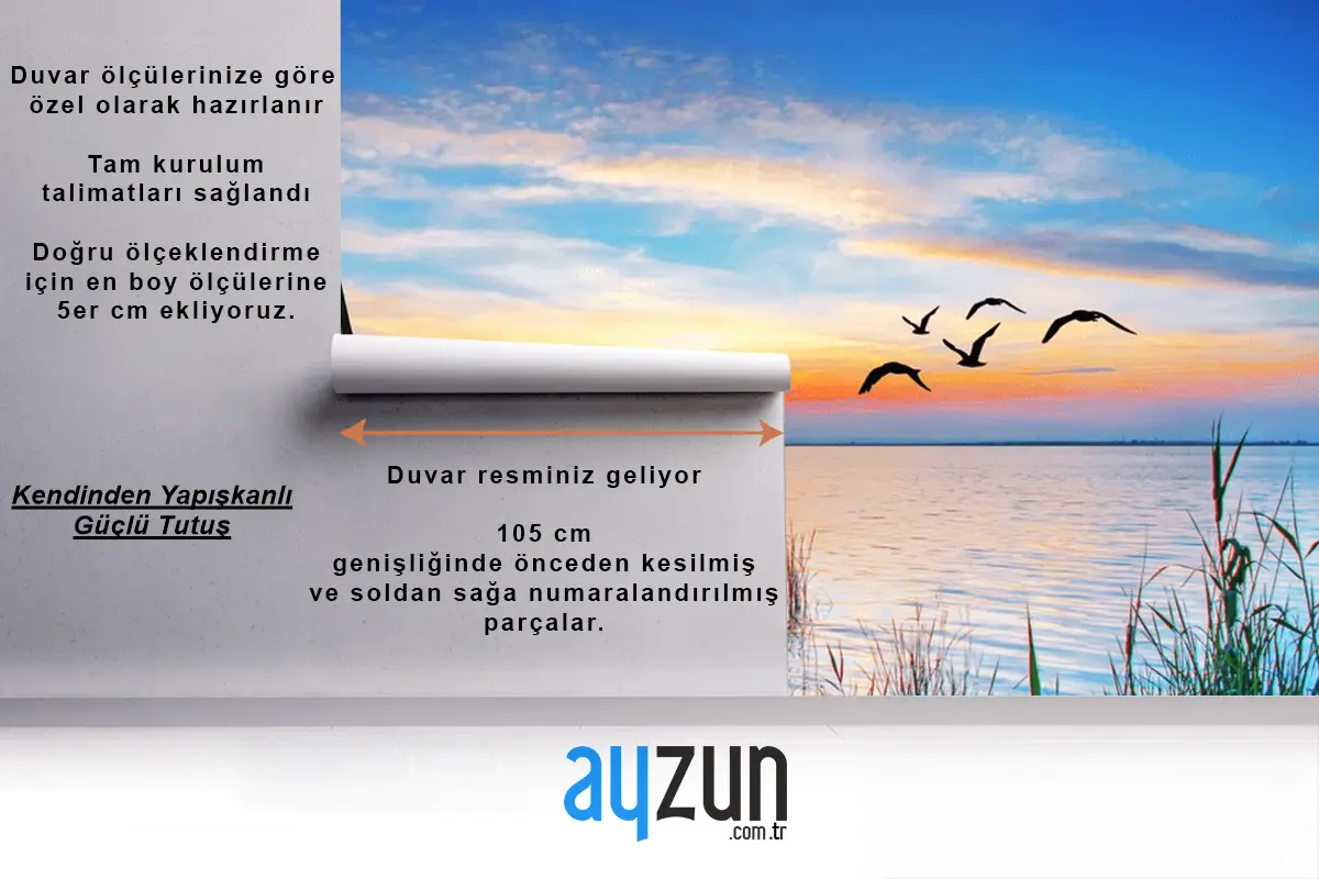 Göl Kenarında Gün Batımı Manzarası Duvar Kağıdı