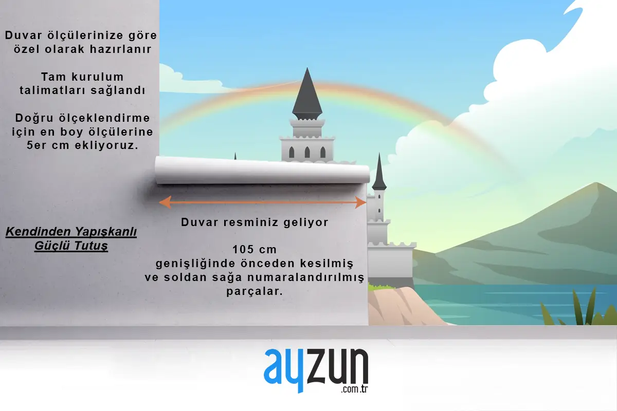 Degrade Peri Masalı Arka Plan Çocuk Odası Duvar Kağıdı Duvar Resimleri