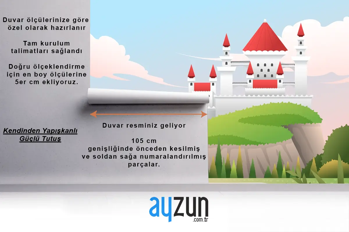 Degrade Peri Masalı Arka Plan Çocuk Odası Duvar Kağıdı 