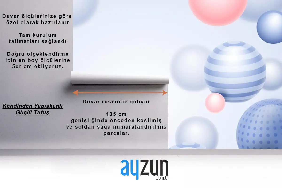 Degrade Küreler Arka Plan Çocuk Odası Duvar Kağıdı 