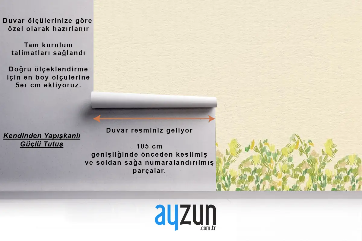 Yeşil Çalılar Arka Plan Renkli Kalem Yemek Odası Duvar Kağıdı