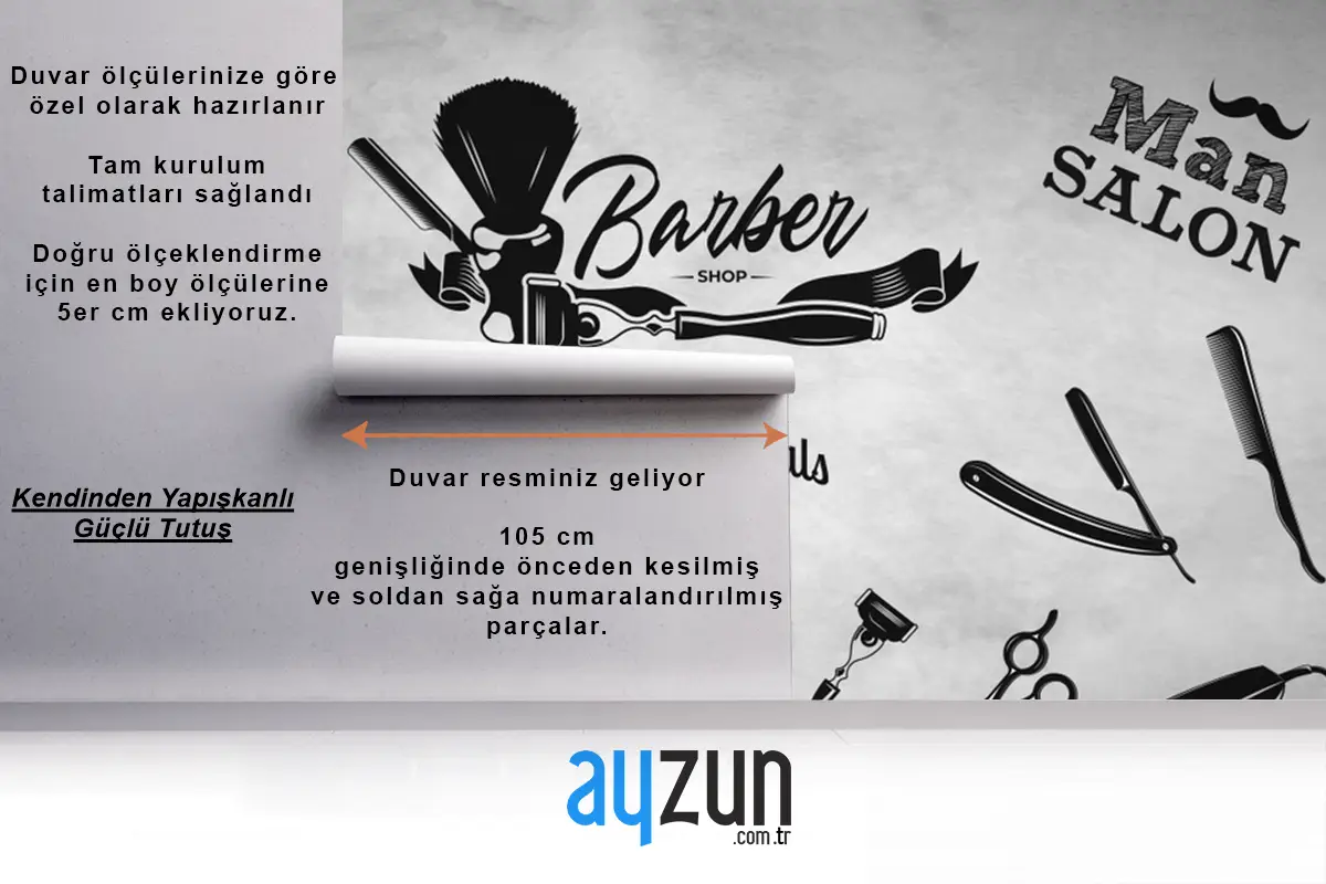 Gri Eskitme Zemin Silüet Tarzı Kuaför Duvar Kağıdı