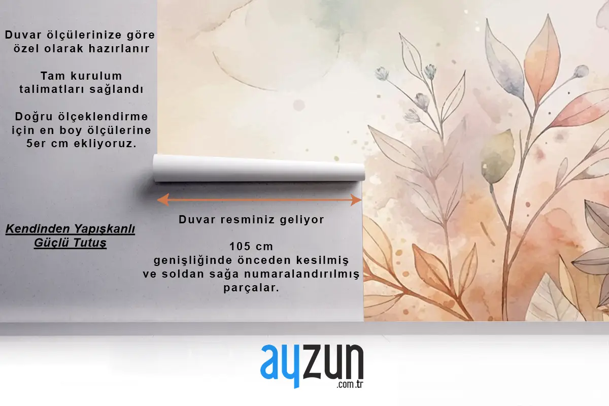 Güzel Kır Çiçeği Suluboya Arka Planı Tv Arkası Duvar Kağıdı
