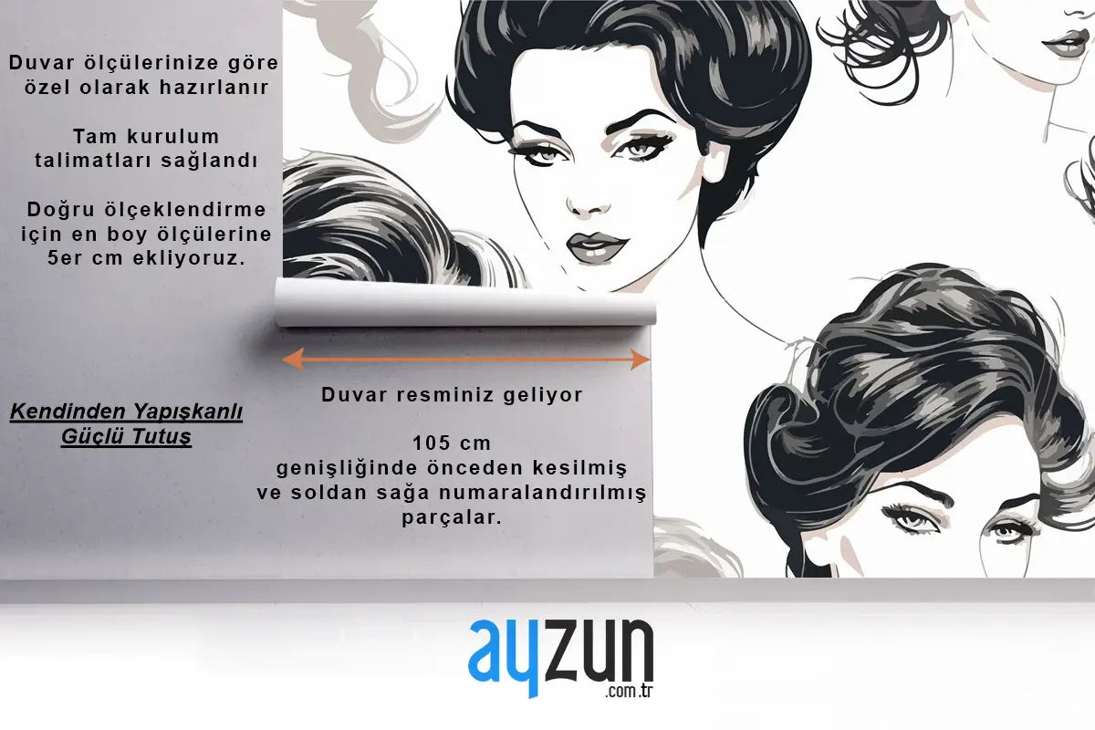 Güzel Şık Başlı Zarif Kadın Kuaför Duvar Kağıdı