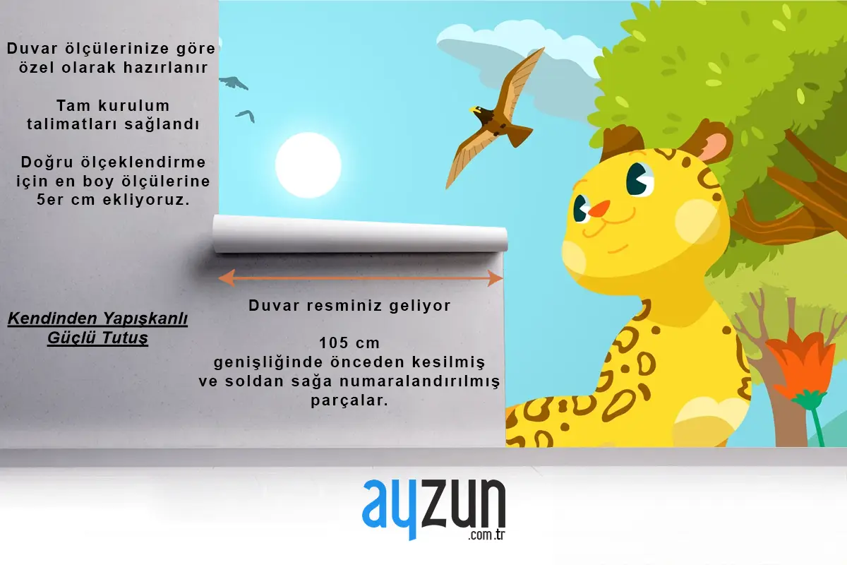 Elle Çizilmiş Biyoçeşitlilik Çocuk Odası Duvar Kağıdı 