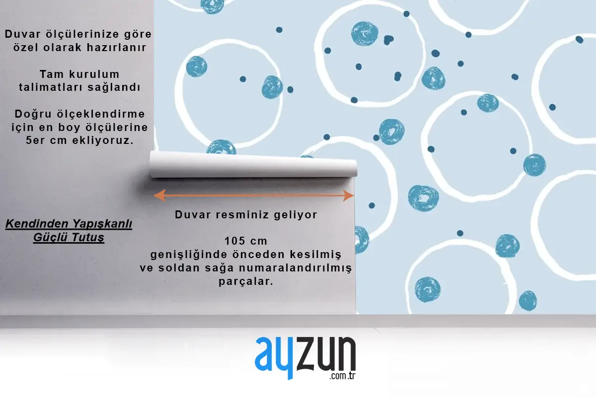 Elle Çizilmiş Mavi Noktalar Arka Plan Duvar Kağıdı 