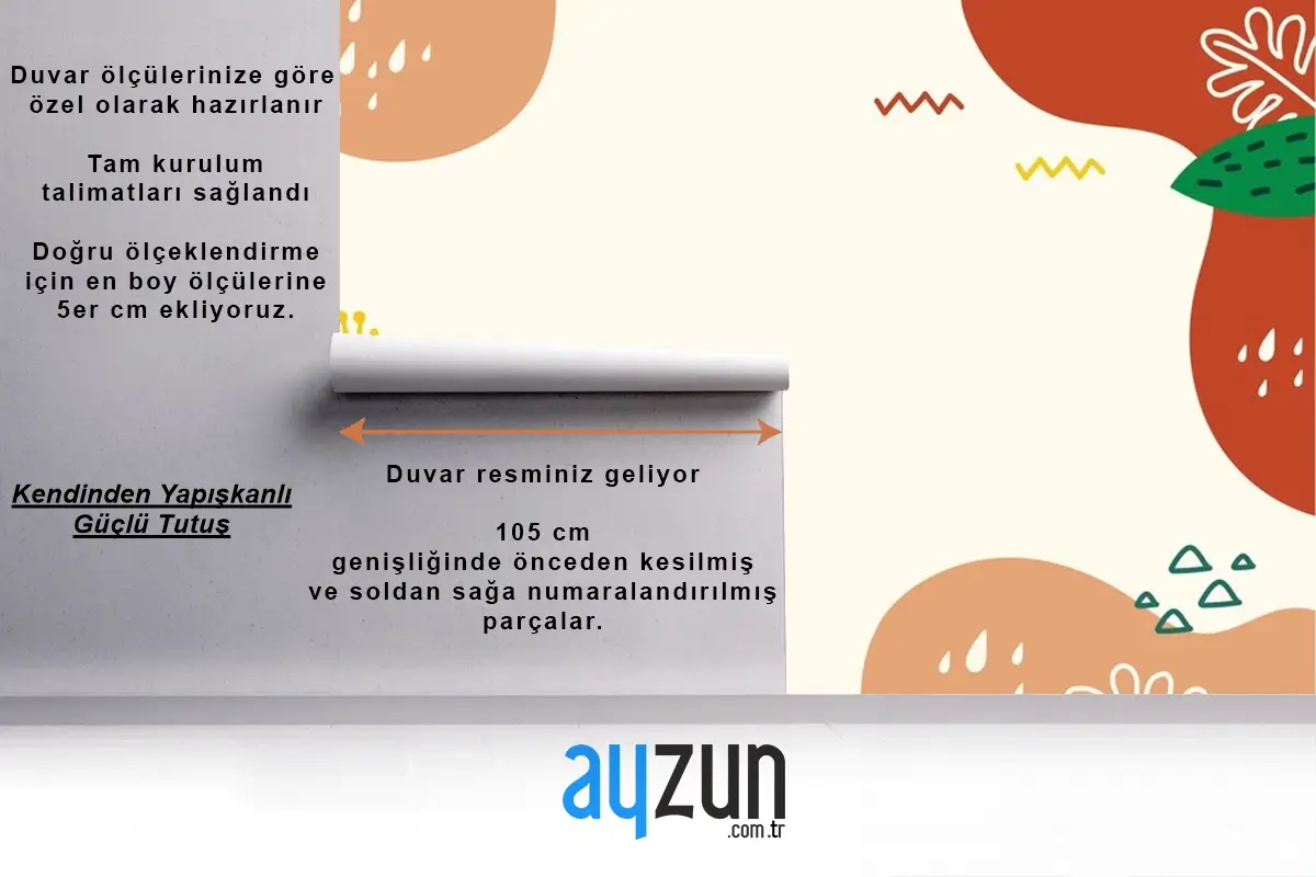 Elle Çizilmiş Doodle Arka Plan Çocuk Odası Duvar Kağıdı 