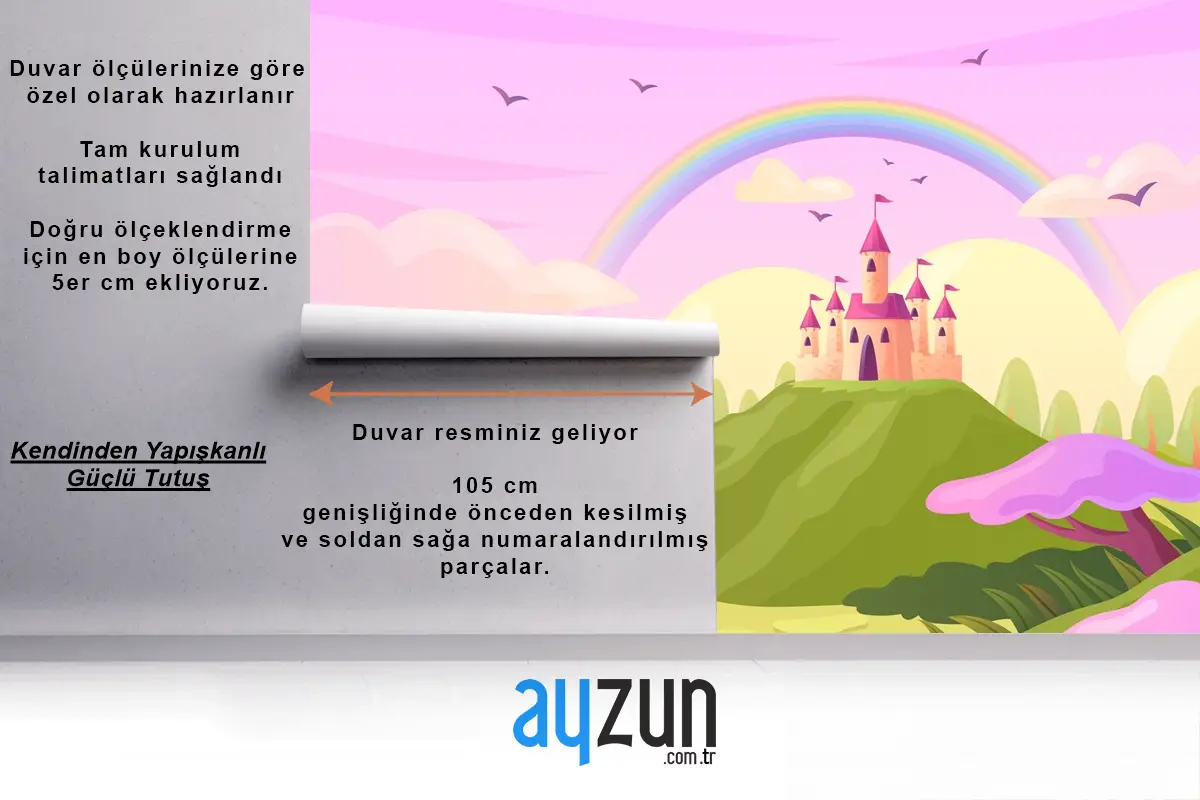 Elle Çizilmiş Peri Masalı Arka Plan Çocuk Odası Duvar Kağıdı 