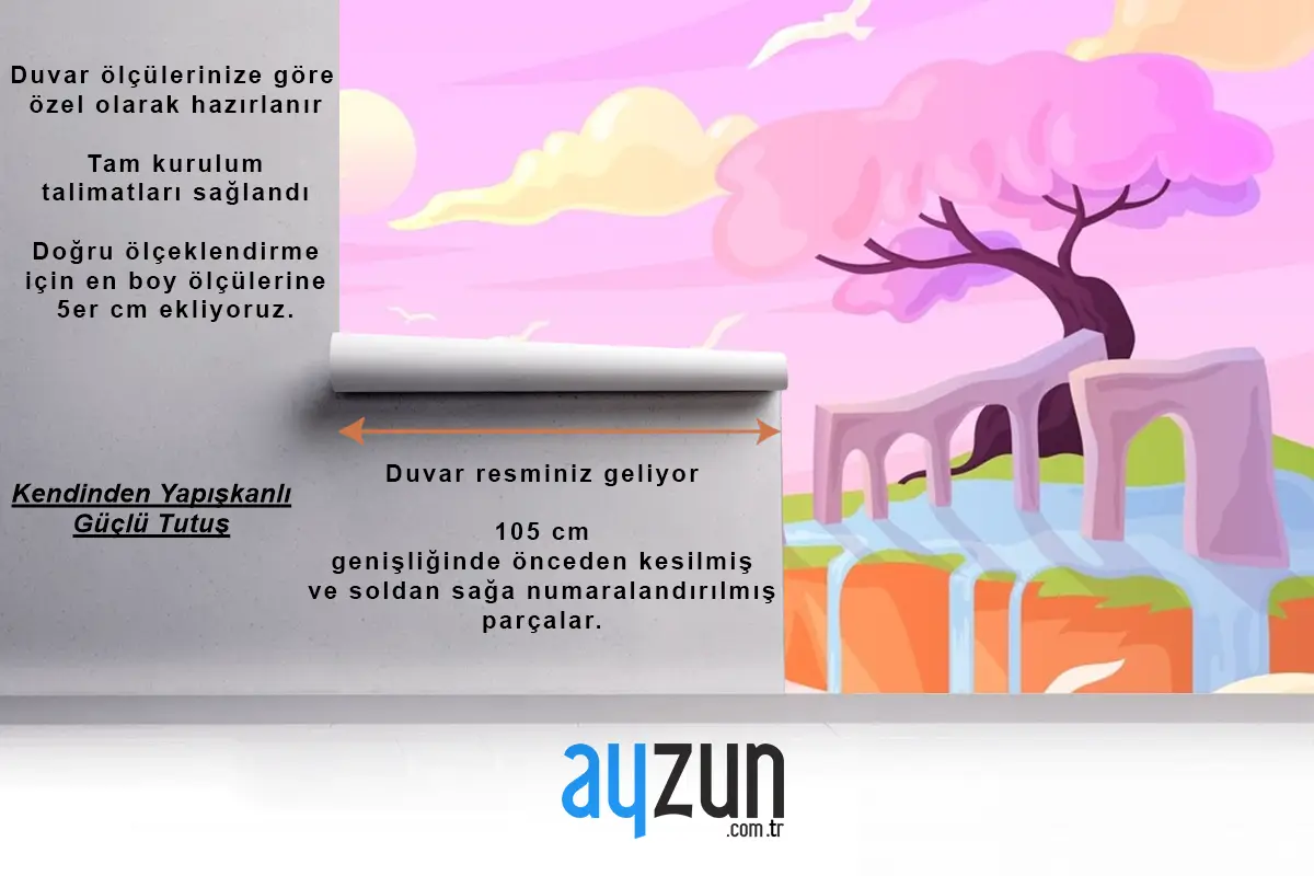 Elle Çizilmiş Peri Masalı Çocuk Odası Duvar Kağıdı