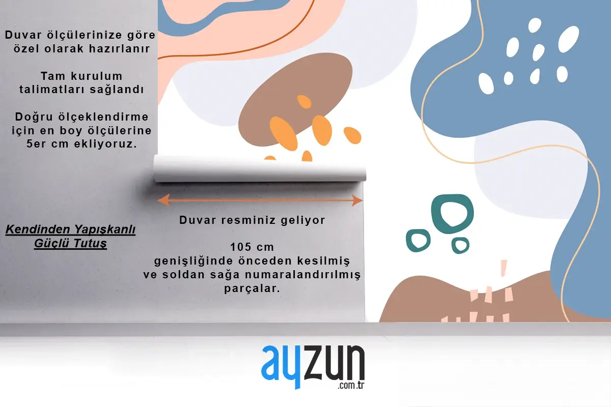 Elle Çizilmiş Düz Tasarım Soyut Doodle Çocuk Odası Duvar Kağıdı 