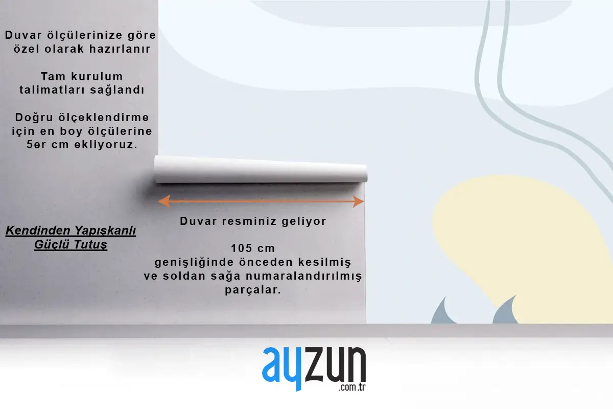 Elle Çizilmiş Minimal Çocuk Odası Duvar Kağıdı 