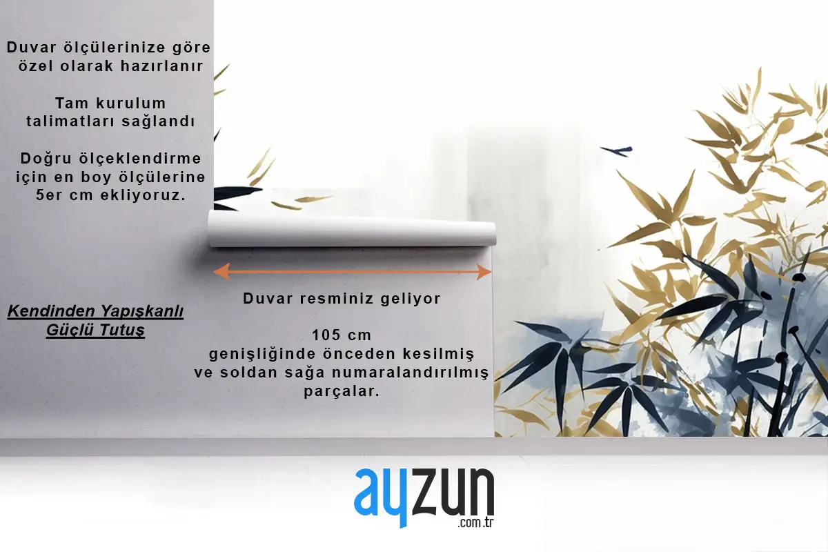 Elle Çizilmiş Bitkiler Tropikal Çiçekler Yapraklar Yatak Odası Duvar Kağıdı