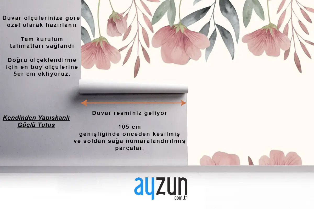 El Boyalı Suluboya Çiçek Arka Plan Duvar Kağıdı 