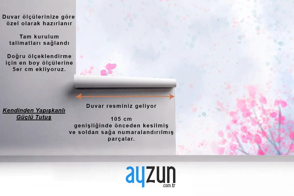 El Boyalı Suluboya Doğa Arka Plan Çocuk Odası Duvar Kağıdı 