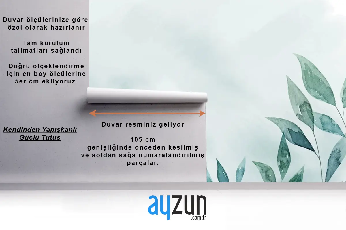 El Boyalı Suluboya Doğa Arka Plan Çamaşır Odası Duvar Kağıdı 