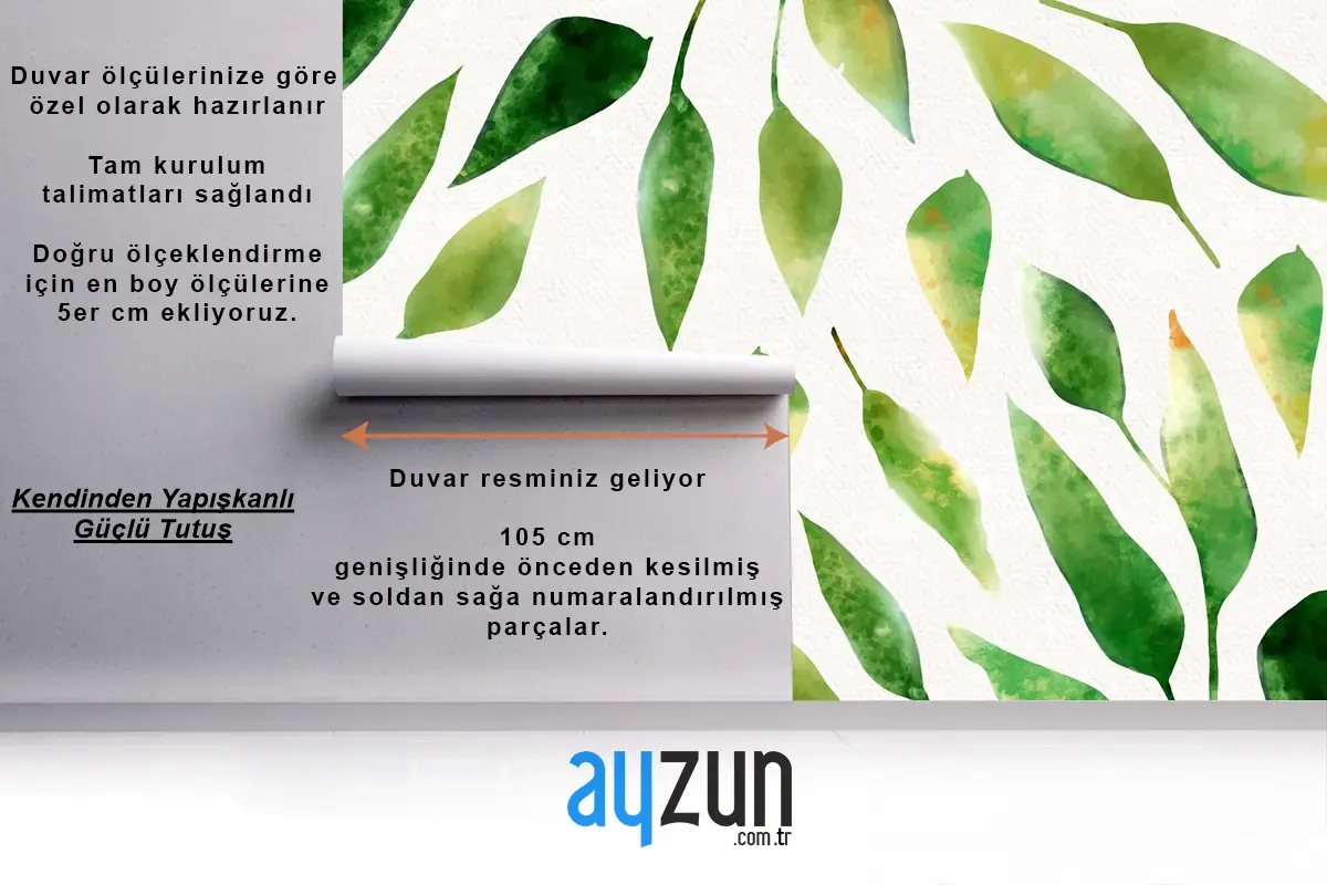 El Boyalı Suluboya Doğa Mutfak Duvar Kağıdı