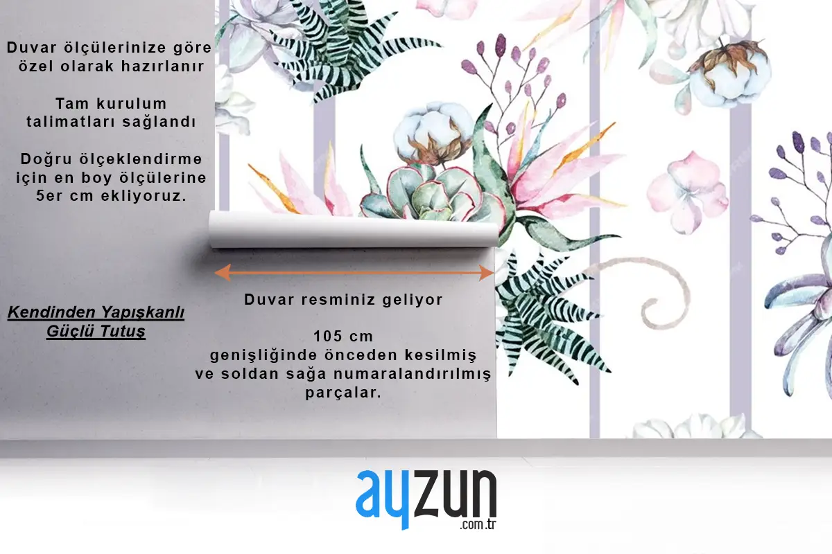 Heliconia Çiçek Anemon Echeveria Dikişsiz Desen Duvar Kağıdı