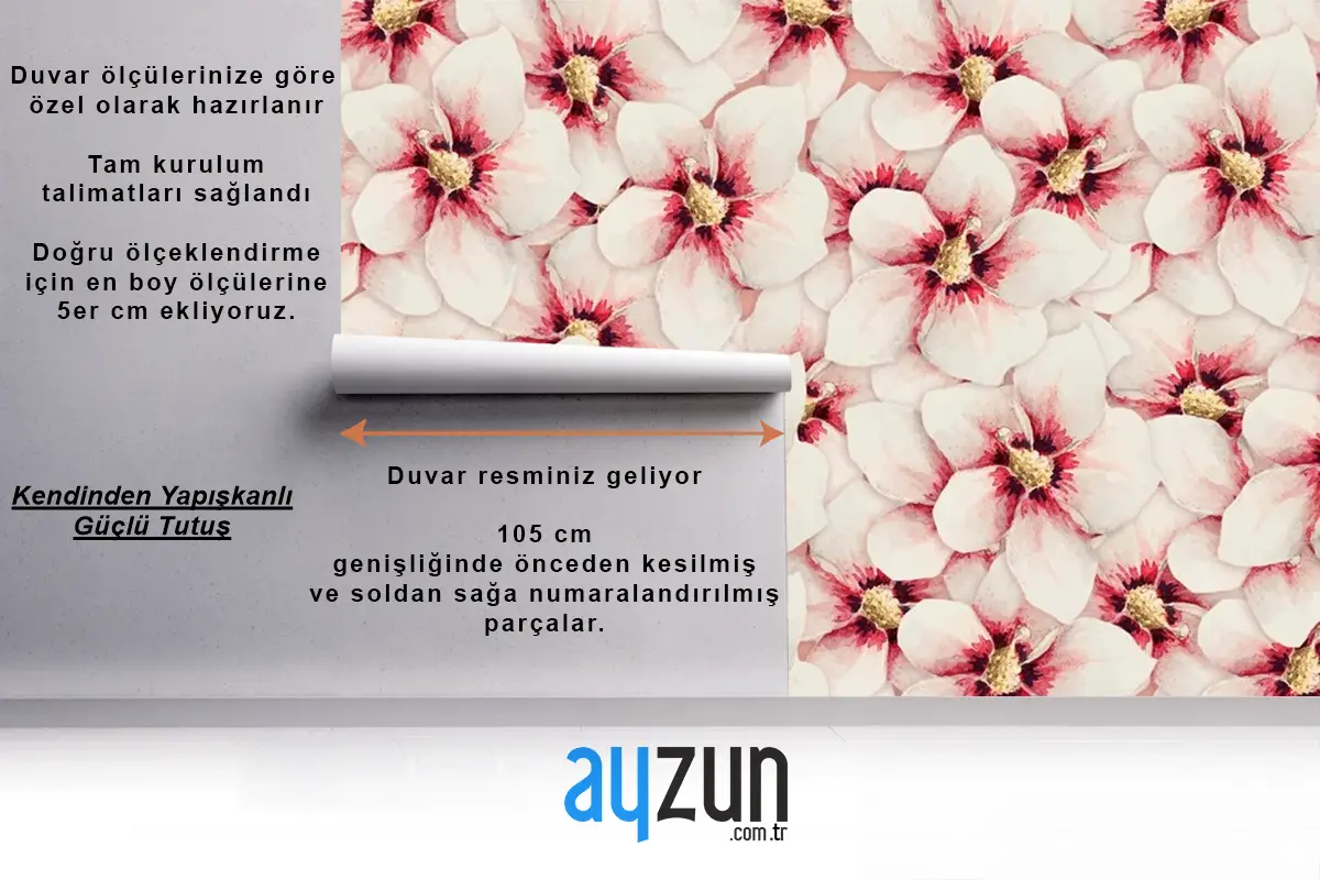Hibiscus Çiçek Deseni Arka Plan Duvar Kağıdı 
