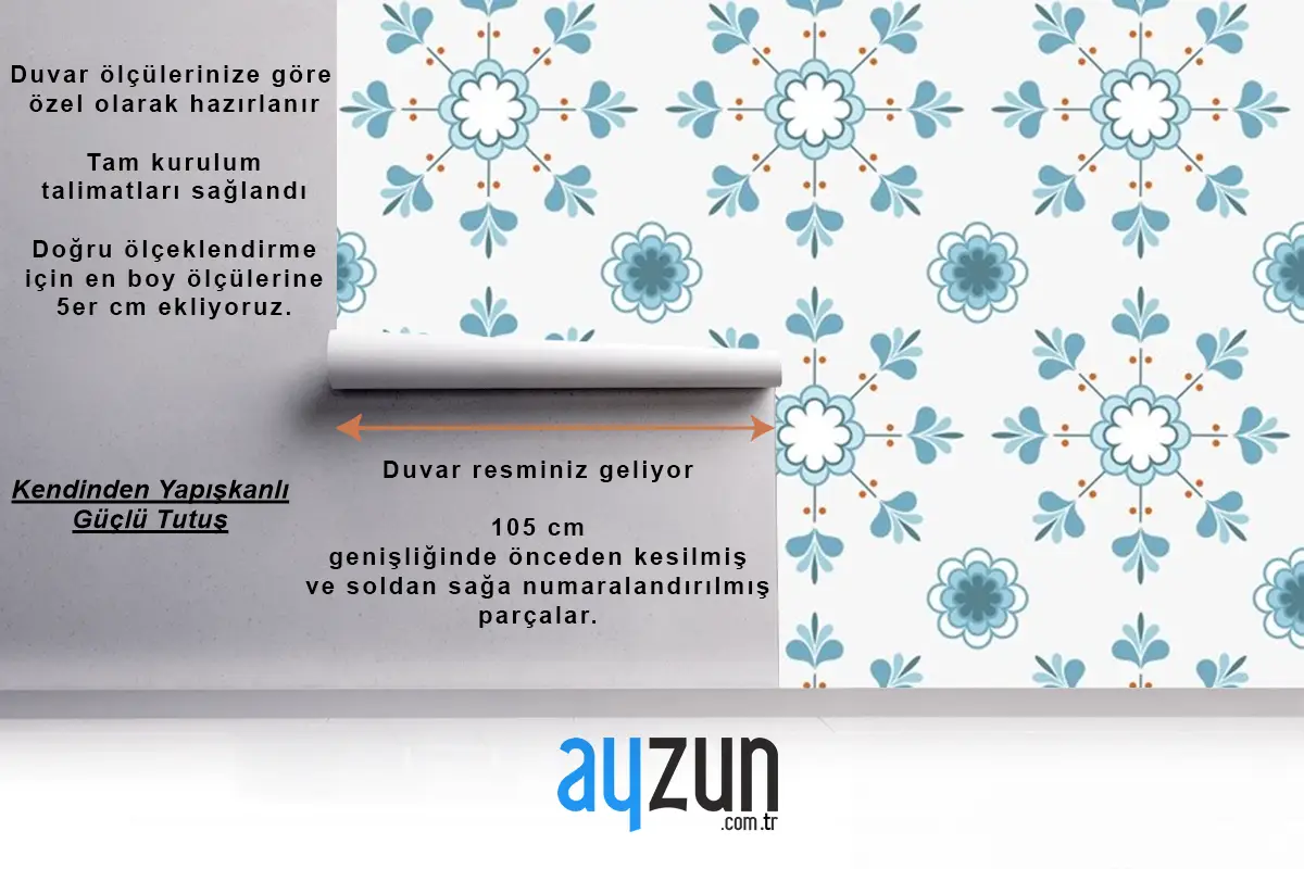 Fayans Dokulu Desen Tasarımı Çamaşır Odası Duvar Kağıdı