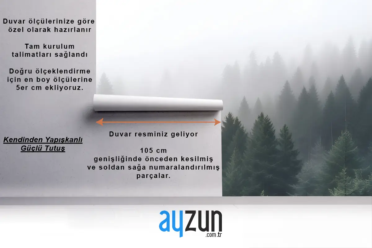 Ormanın Içine Oturma Odası Salon Duvar Kağıdı
