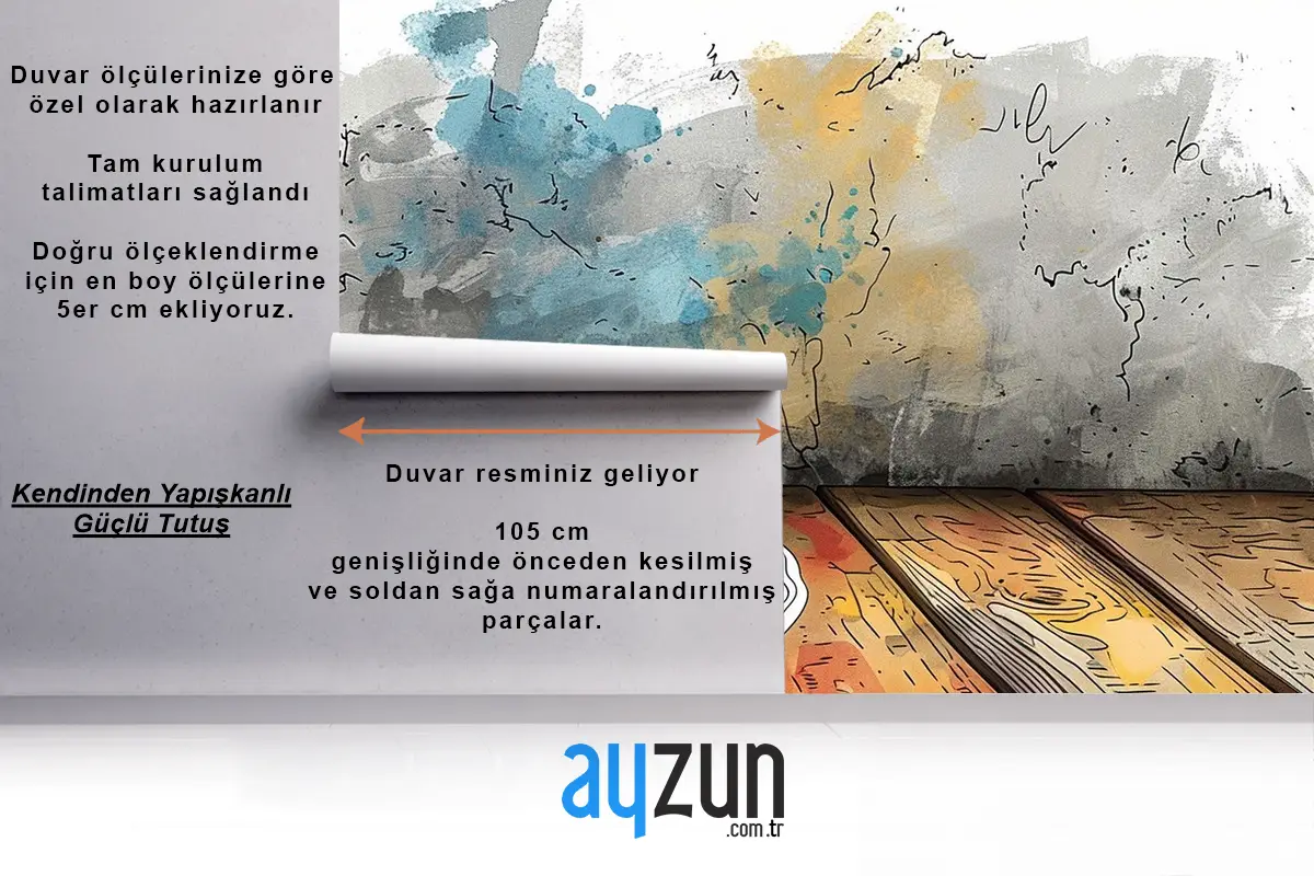 Kahve Fincanı Sulu Boya Tasarımı Cafe Duvar Kağıdı