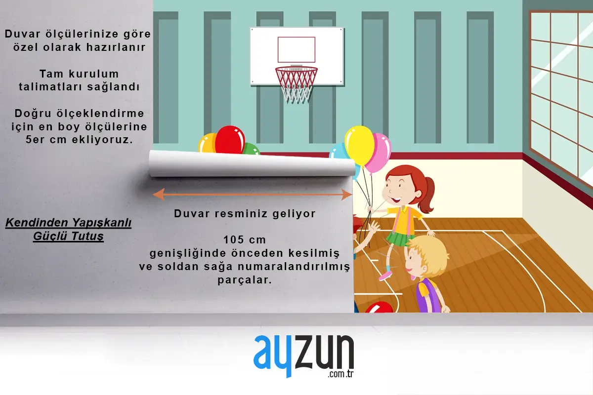 Balonlarla Fiziksel Aktivite Yapan Çocuklar Çocuk Odası Duvar Kağıdı