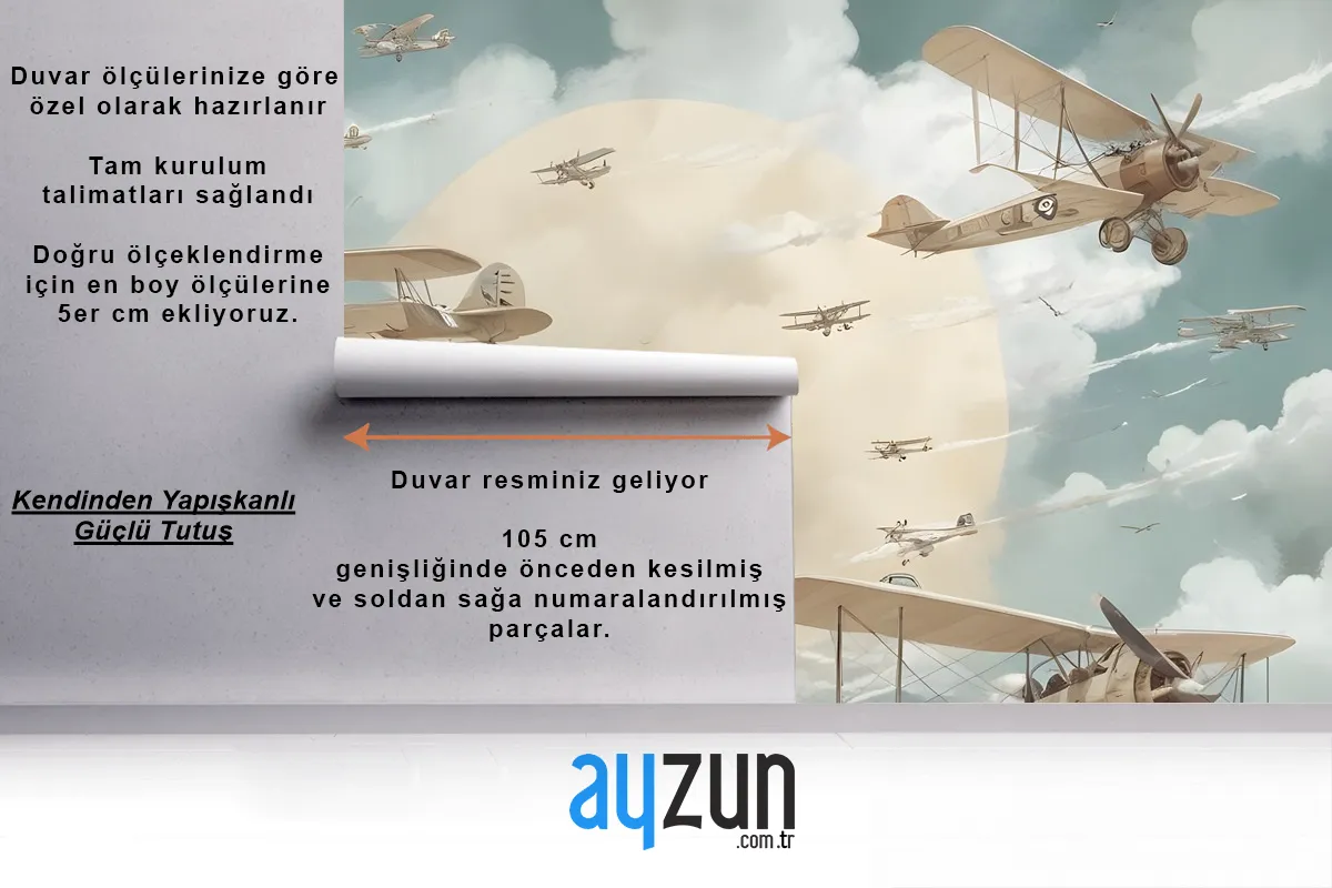 Uçak Çocuk Odası Duvar Kağıdı  Ile Çocuklar Ay