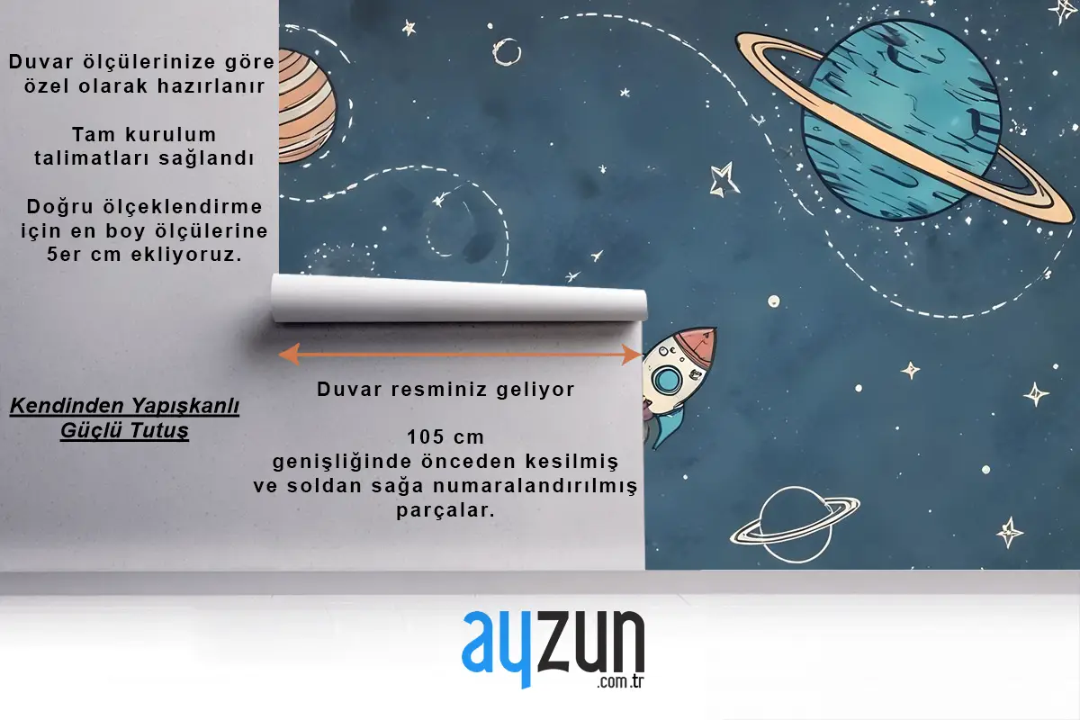 Beyaz Şerit Çocuk Odası Duvar Kağıdı  Ile Parlayan Karikatür Uzay Çocuklar