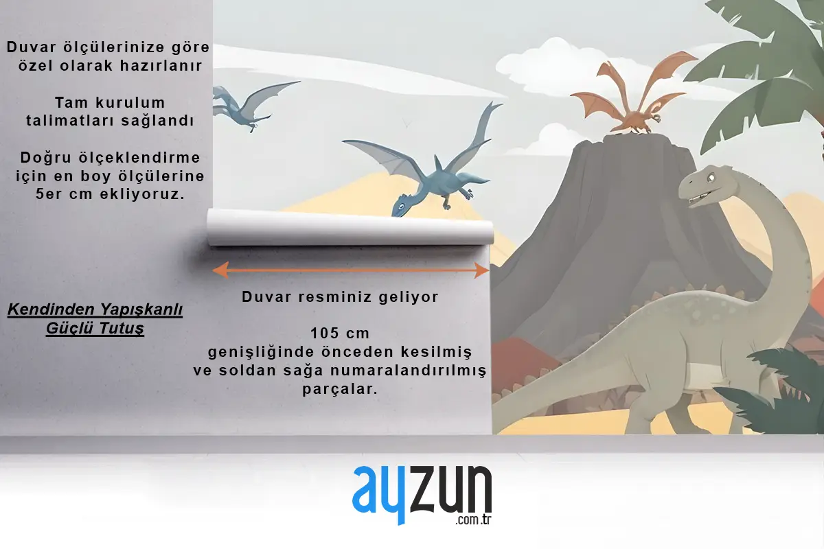 Çocuklar Yumuşak Dinozorlar Çocuk Odası Duvar Kağıdı 