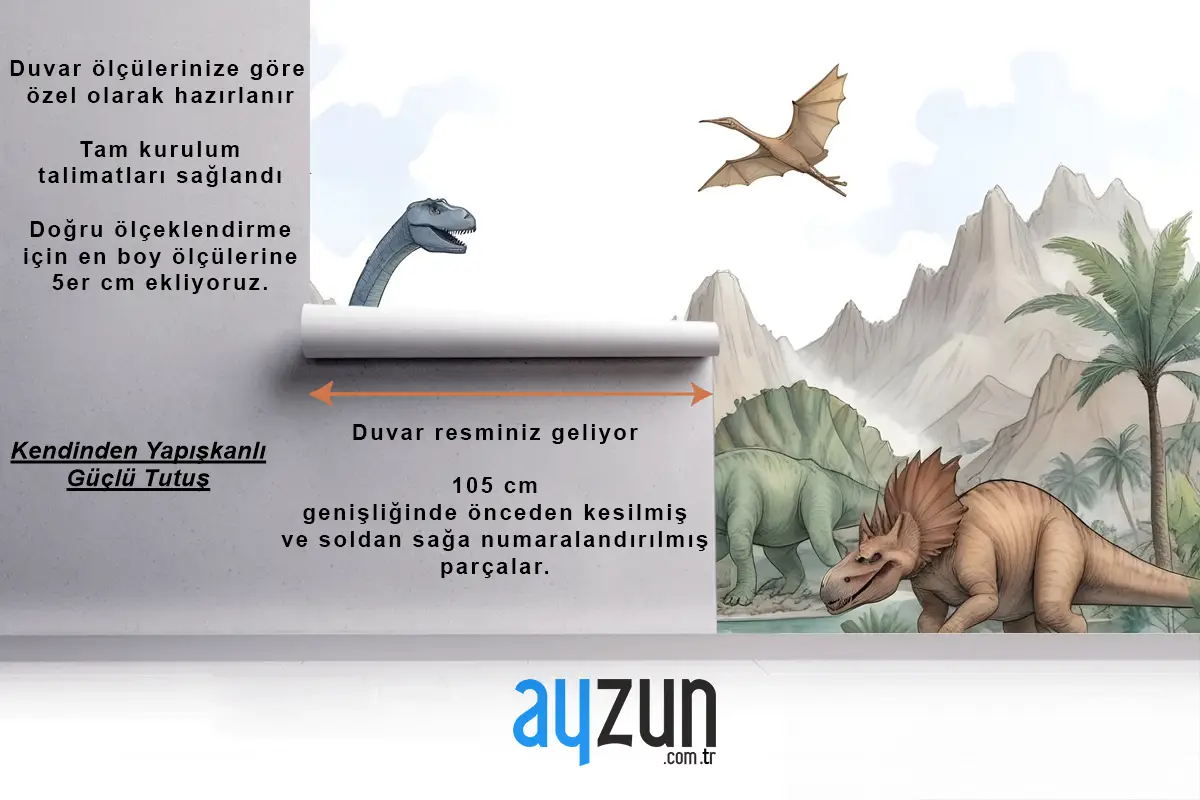Kids Softs Dinozor Jurassic Dünya Çocuk Odası Duvar Kağıdı