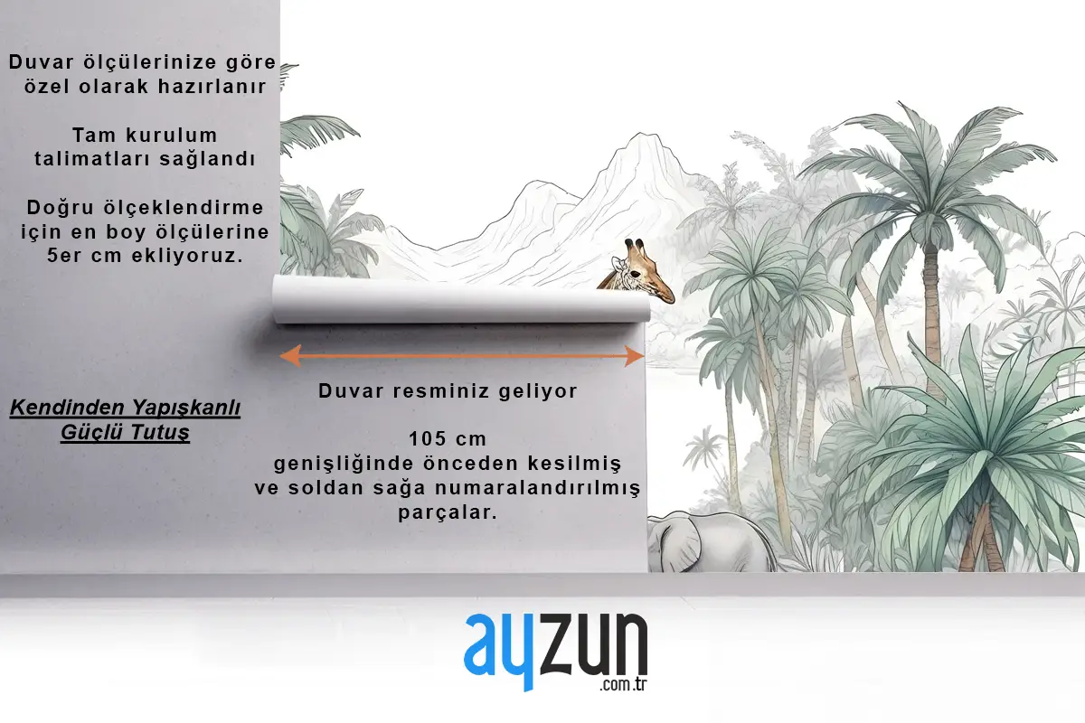 Dağ Çocuk Odası Duvar Kağıdı  Ile Çocuklar Tropikal Hayvanlar