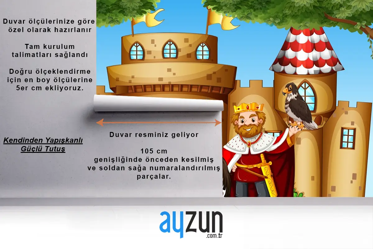 Kalede Kral Ve At Çocuk Odası Duvar Kağıdı