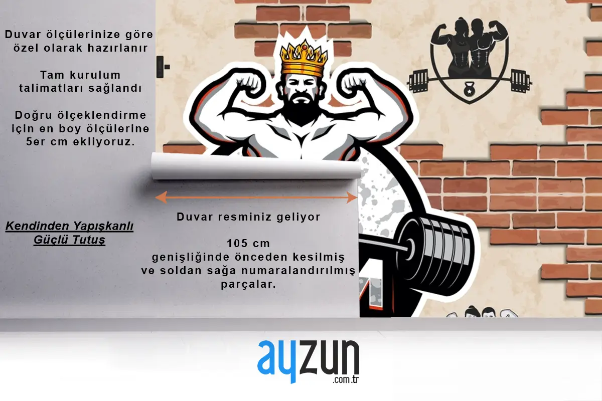 Kırık Tuğla Duvar Kral Halter Spor Salonu Duvar Kağıdı