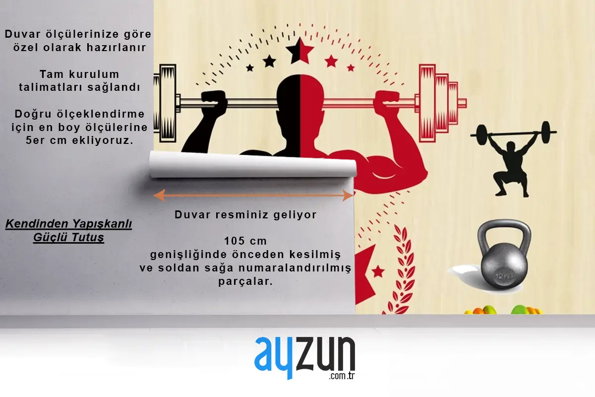 Kırmızı Siyah Temalı Fitness Spor Salonu Duvar Kağıdı